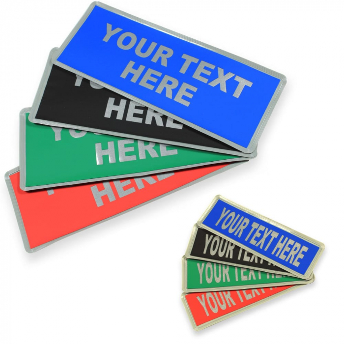 Set of Large and Small Coloured Custom Badges