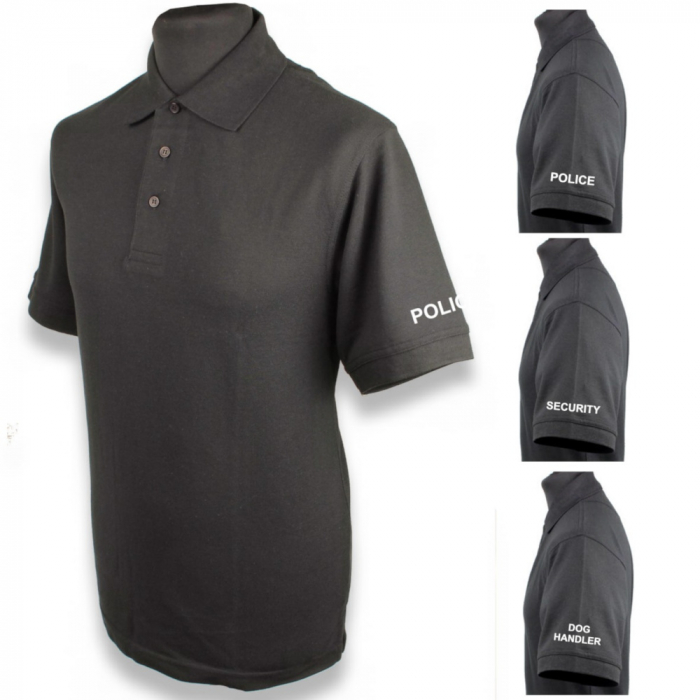 Black Poly cotton Polo Shirt Unisex