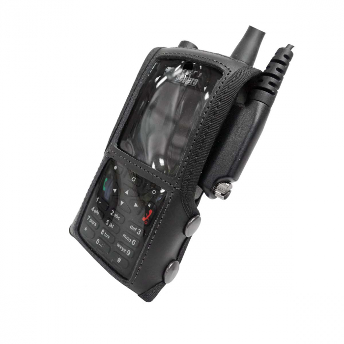Black Leather radio case for Sepura SC2120