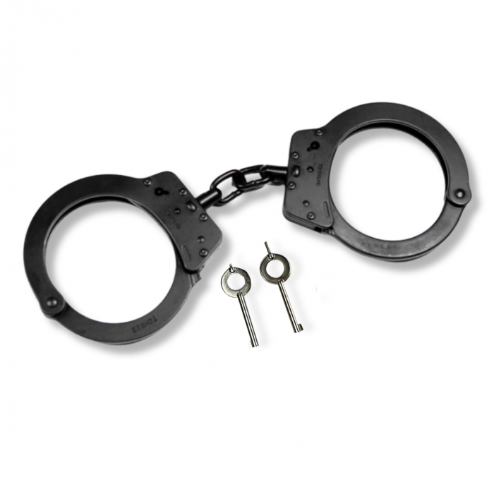 TCH Chain Superior Black Handcuffs Dual Key Holes