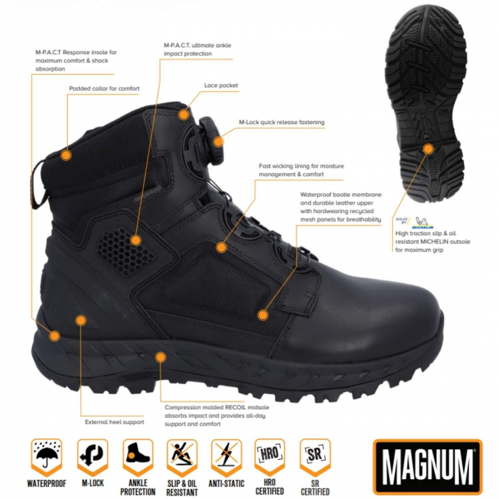 Magnum Spider Exo 8.0 Ct Cp Wp Sz Safety Boots in Black for Men | UK