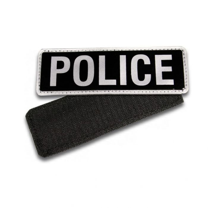 Small Reflective Black Velcro Police Badge