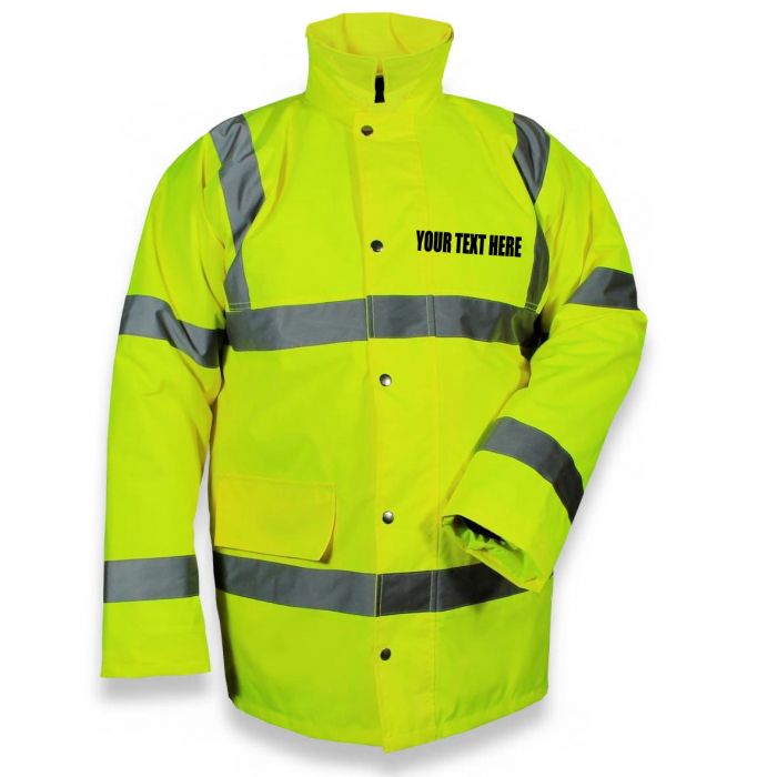 Hi-Vis Class 3 Waterproof Jacket With Custom Printing