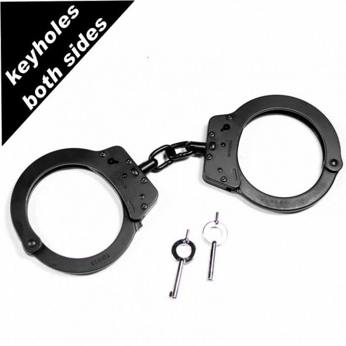 TCH Chain Superior Black Handcuffs dual Key Holes
