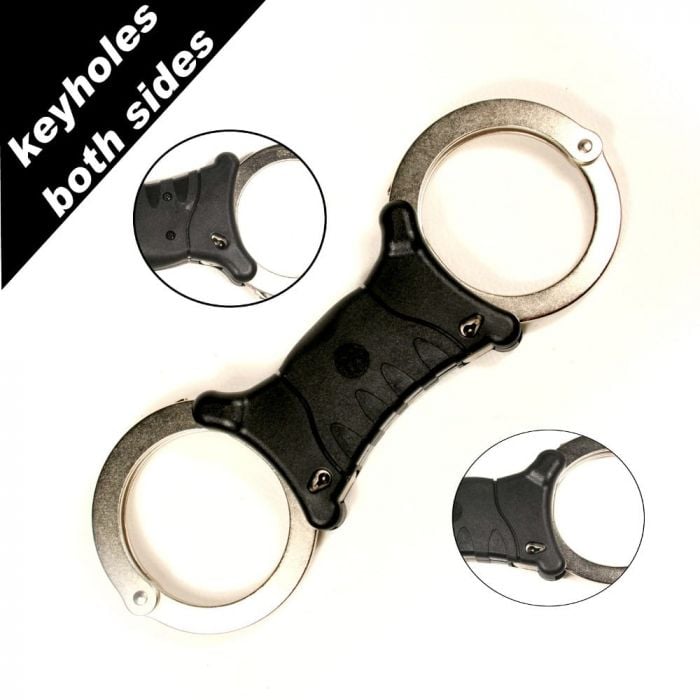 TCH Dual Key Rigid Handcuffs Nickel