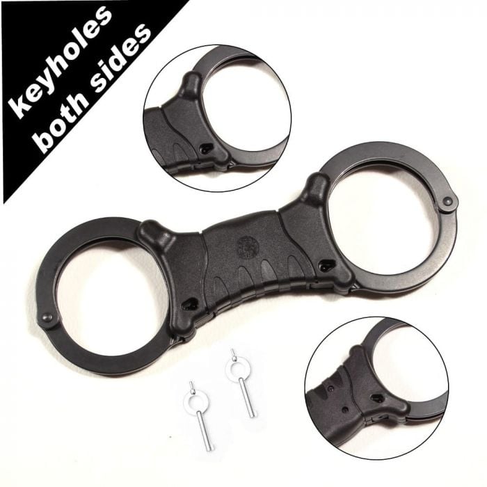 TCH Rigid Handcuffs Black Finish Dual Hole