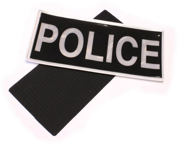 Police Badge Large Black Velcro