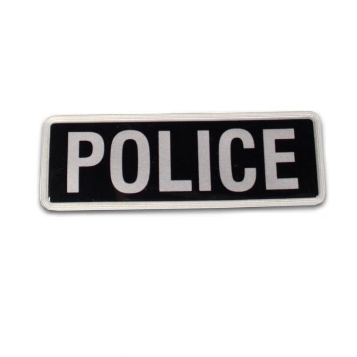 Small Reflective Black Police Badge