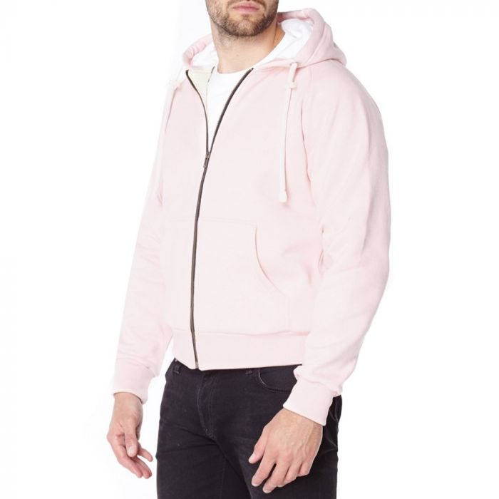 Mens pink on sale zip hoodie