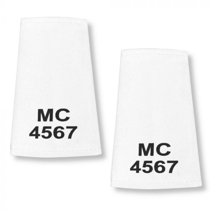 Protec Large White Custom Printed PSU Epaulette Sliders
