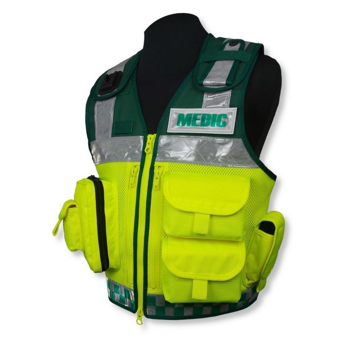 Protec High Vis & Green One Size Medic Vest