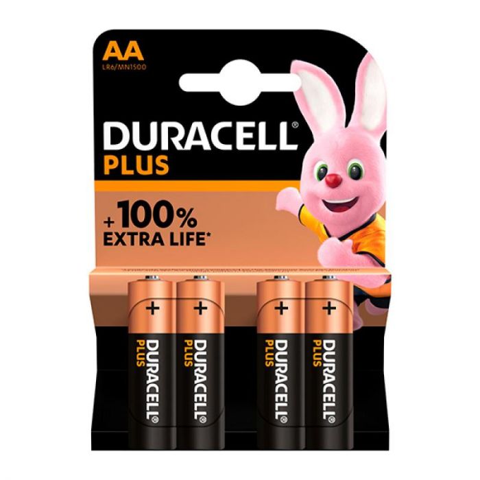 Duracell Plus AA Alkaline batteries 4x Pack
