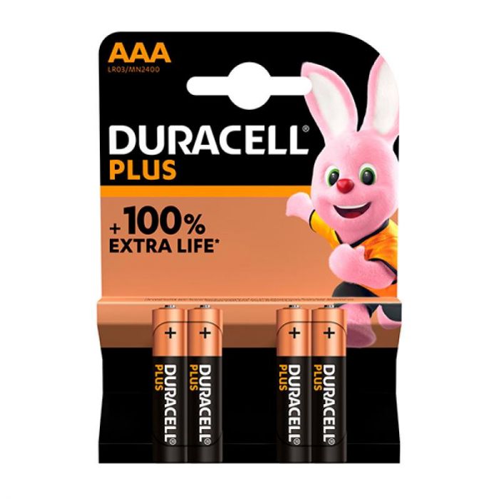 Duracell Plus AAA Alkaline Batteries 4x Pack