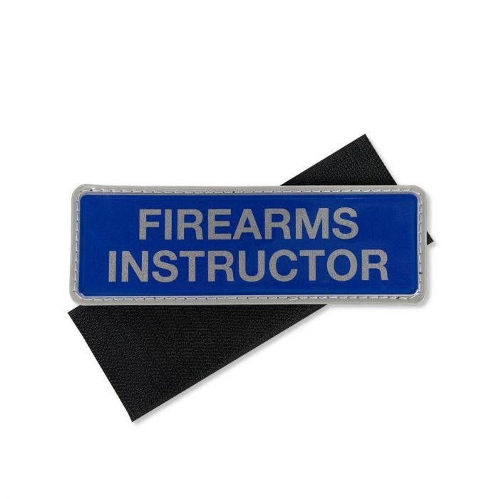 Reflective Firearms Instructor Velcro Badge Small Blue