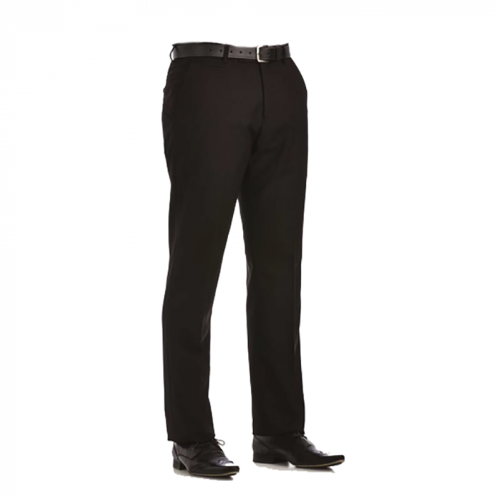 Mens Black Uniform Tapered Leg Trousers