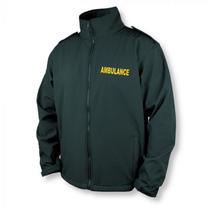 Printed Ambulance Green Soft Shell Zip Up Jacket