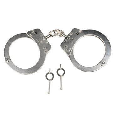 TCH Dual Key Standard Chain Nickel Handcuffs
