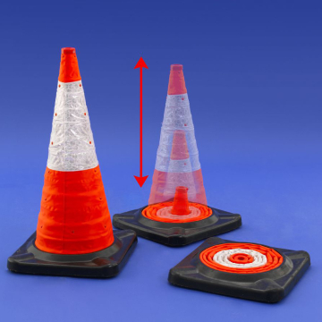 Pack of 10x Collapsible 750mm Reflective Traffic Cone
