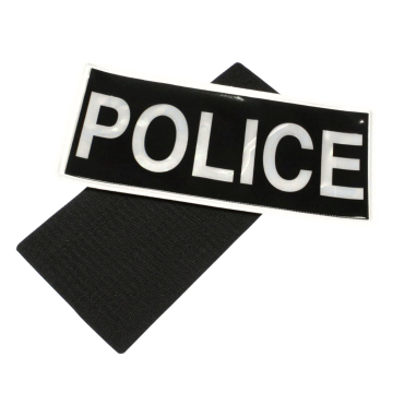 Police Badge Large Black Velcro
