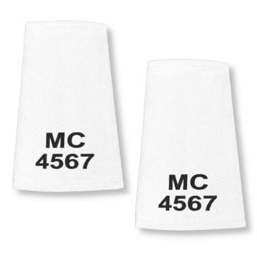 Protec Large White Custom Printed PSU Epaulette Sliders