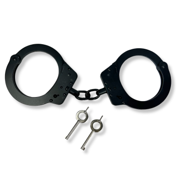 TCH 802B Dual Key Standard Chain Handcuffs Black Finish