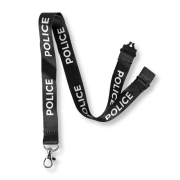 20mm Black Breakaway ID Police Lanyard