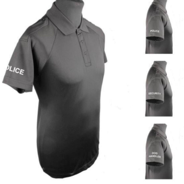 Black Unisex Wicking Polo Shirt Fixed Epaulettes