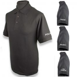 New Male Black Breathable Wicking Shirt With Epaulettes Security Dog Handler 