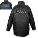 Black Waterproof Police Jacket with epaulettes